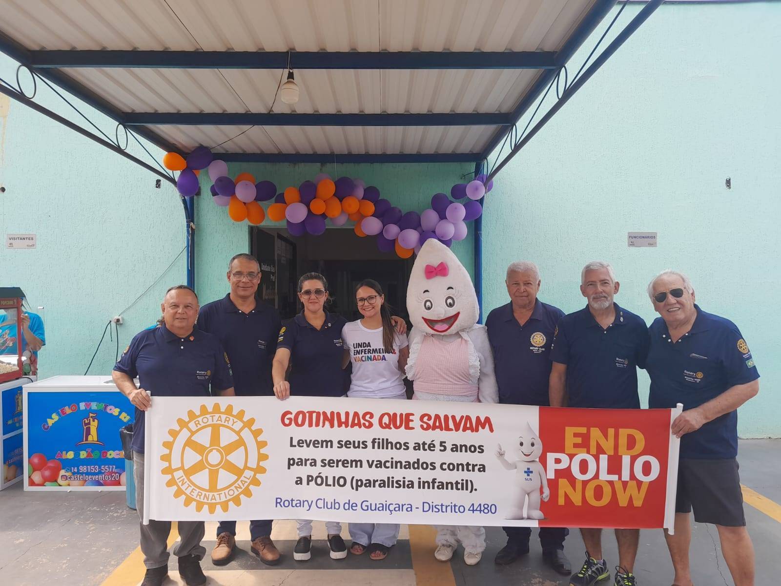 Vacinação contra a Paralisia Infantil teve presença do Rotary Club de Guaiçara