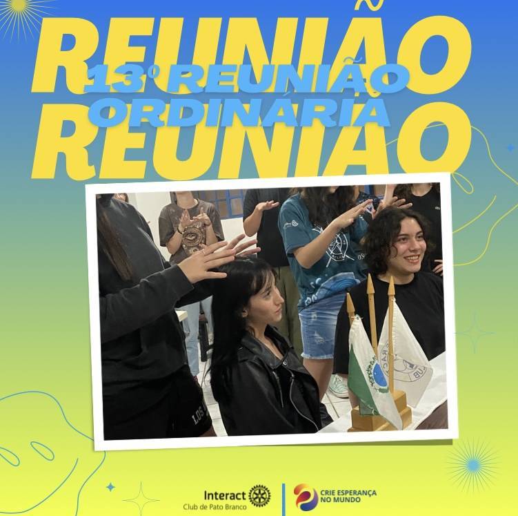 Dia 10 de outubro, aconteceu a nossa décima terceira reunião ordinária da gestão 2023/24. Onde ocorreu a associação de duas novas interctianas 😃 @dracusilla e @sarah_inocampos  . . . . . . . . . . . . . . . . . . . #paratodosverem A arte é composta por tons diferentes de azul claro e amarelo no fundo, em cima da imagem temos escrito “13ª REUNIÃO ORDINÁRIA” na cor azul, atrás dessa escrita temos uma sobra na cor amarelo claro escrito Reunião Reunião. Ao centro da arte temos a foto das nossas interctianas sendo associadas, em baixo da imagem se encontra o logo do nosso @icpatobranco e ao lado o logo da gestão Crie Esperança No Mundo.