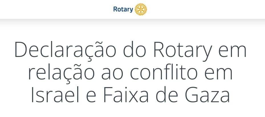 Nota do Rotary sobre o conflito em Israel e Faixa de Gaza