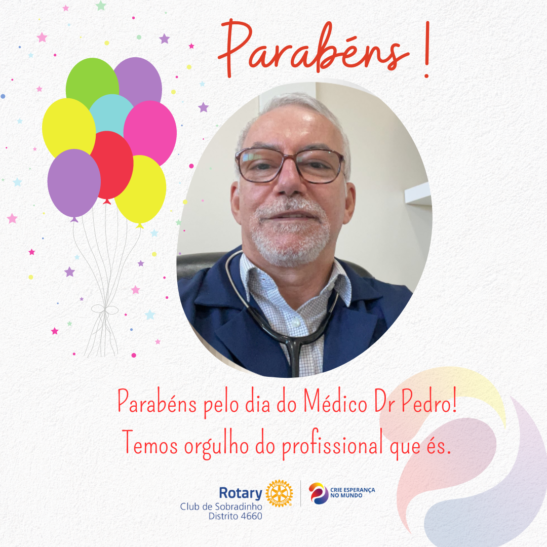 Um feliz dia do Médico a todos os profissionais da área! Em especial ao nosso Médico pediatra Dr Pedro José Prá. Parabéns por essa linda profissão !