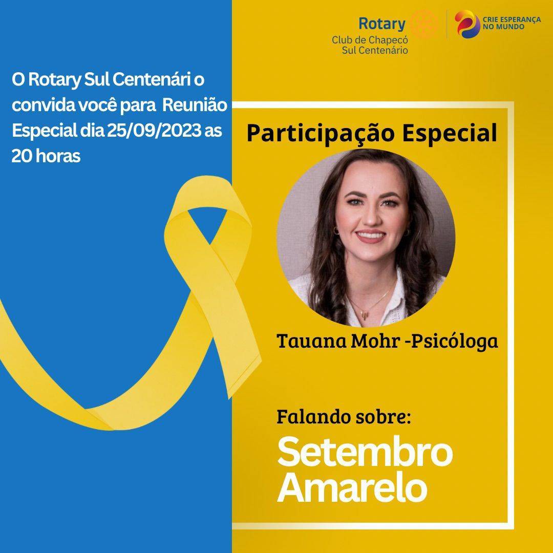 Palestra Setembro Amarelo - Saúde Mental