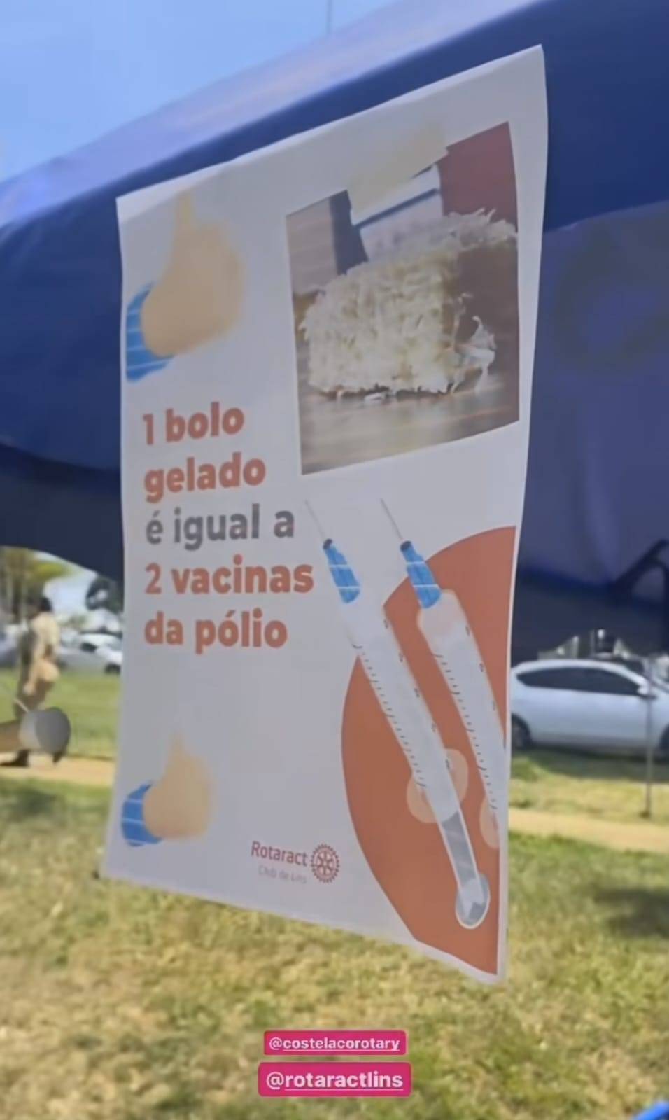 Rotaract Club de Lins vende bolo para arrecadação em favor da END POLIO NOW