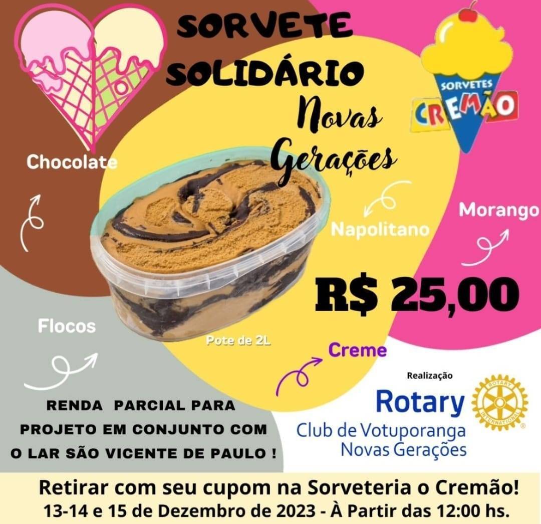 Sorvete Solidário pelo Rotary Club de Votuporanga Novas Gerações
