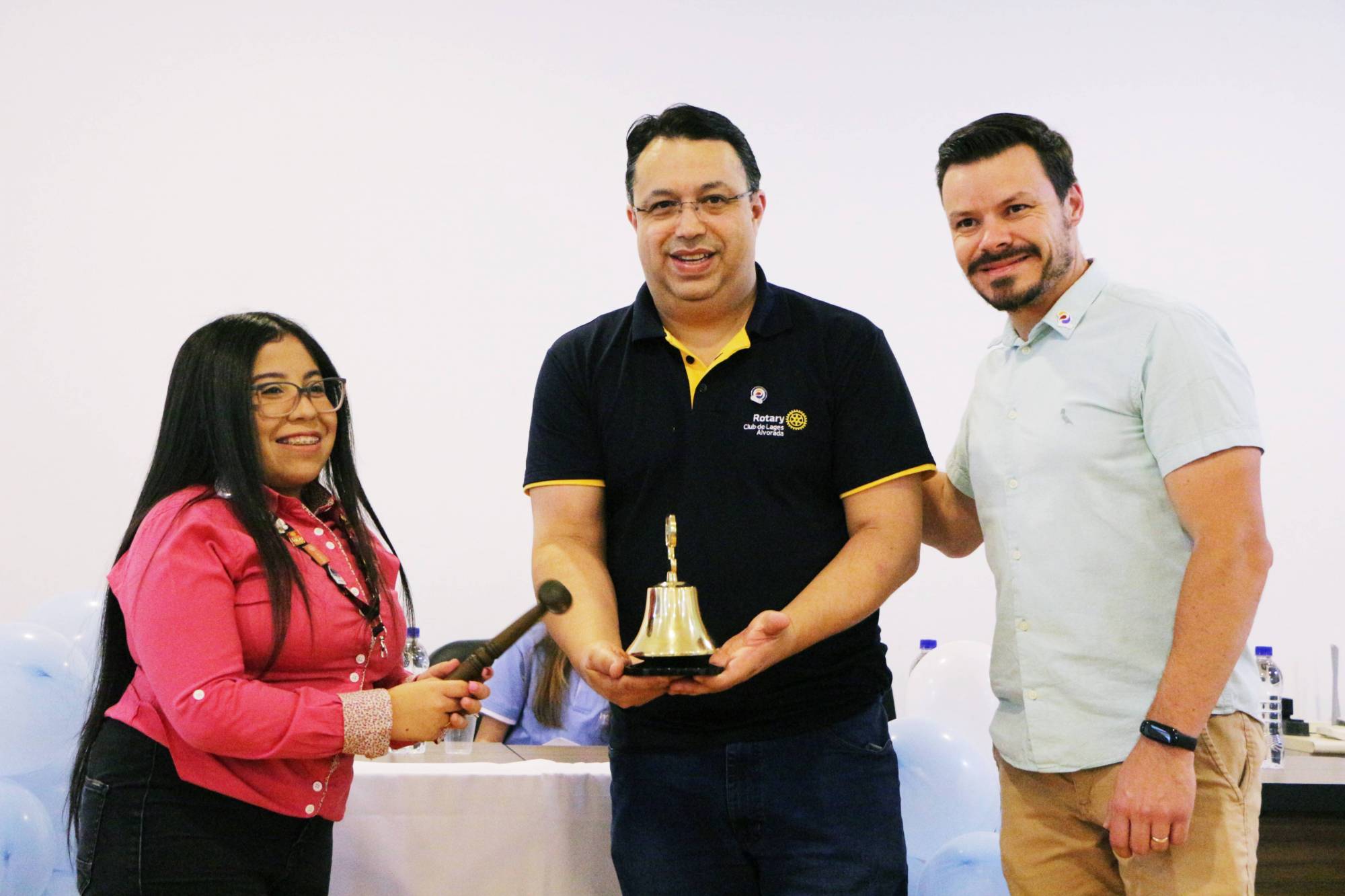 Presidente do Rotaract Lages, Presidente do Rotary Club de Lages Alvorada e o Presidente do Rotary Club de Lages Catedral.