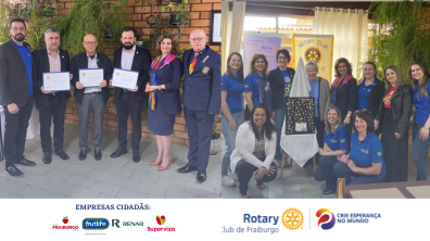 Foi uma honra receber o Governador do Rotary Internacional do Distrito 4.740, Marcus Vinicius D'Agostini, e sua esposa e companheira Sirley Hammes D'Agostini, que visitaram nosso clube e compartilharam orientações sobre metas e projetos para este ano rotário. Celebramos com orgulho 45 anos de ações solidárias e promoção da diversidade no Rotary Club de Fraiburgo. Expressamos nosso reconhecimento aos que contribuem para o desenvolvimento de nossa cidade. Parabéns ao Sr. Irineu Secchi, Emerson Zabloski e Antonio Carlos de Souza. Além disso, prestamos uma merecida homenagem a Dona Gerda, nossa inspiração!  #RotaryClubFraiburgo #AnoRotario2324 #CrieEsperançaNoMundo #Fraiburgo #Rotary Distrito4740 #Paul Harris