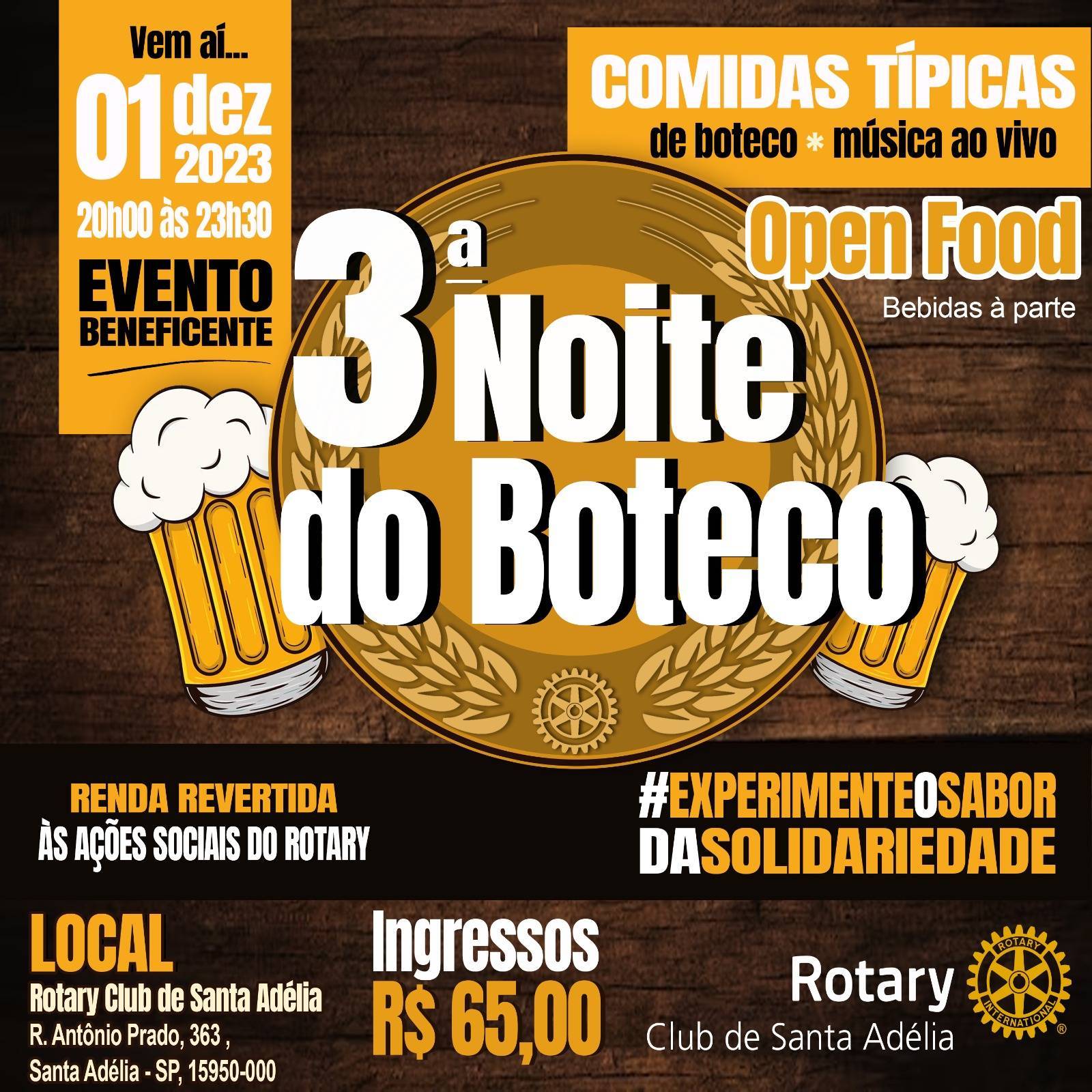 3ª Noite do Boteco do Rotary Club de Santa Adélia
