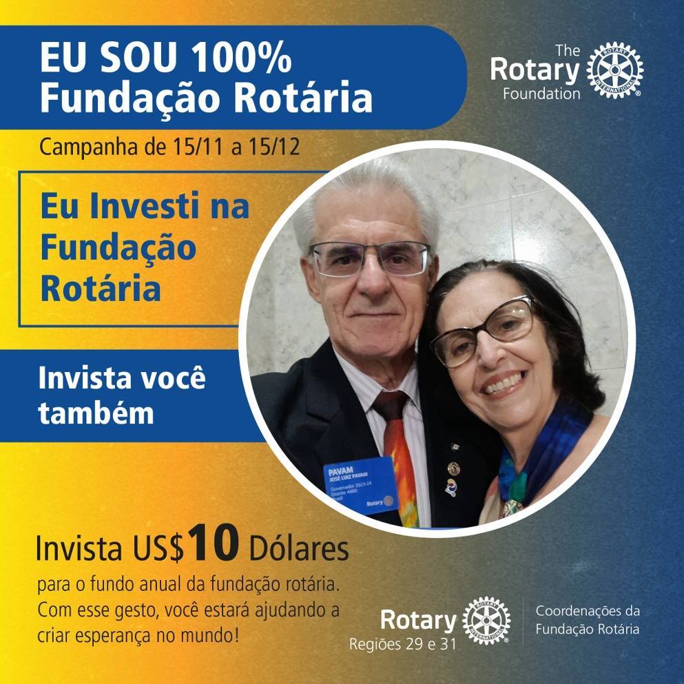 Campanha eu sou 100% Fundação Rotária