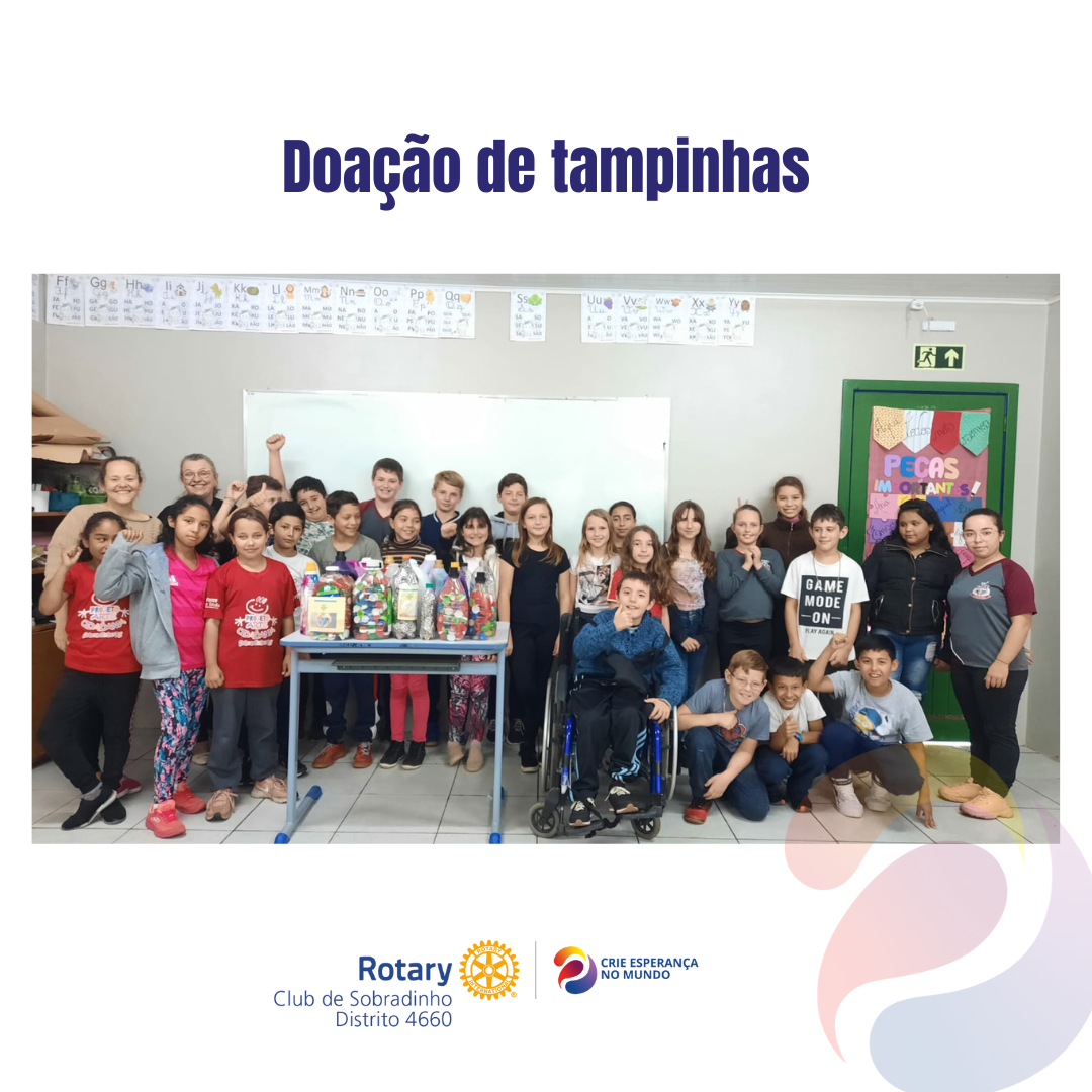 Recebemos uma doação de tampinhas de um lindo projeto do meio ambiente ! Nós do Rotary ficamos imensamente gratos.