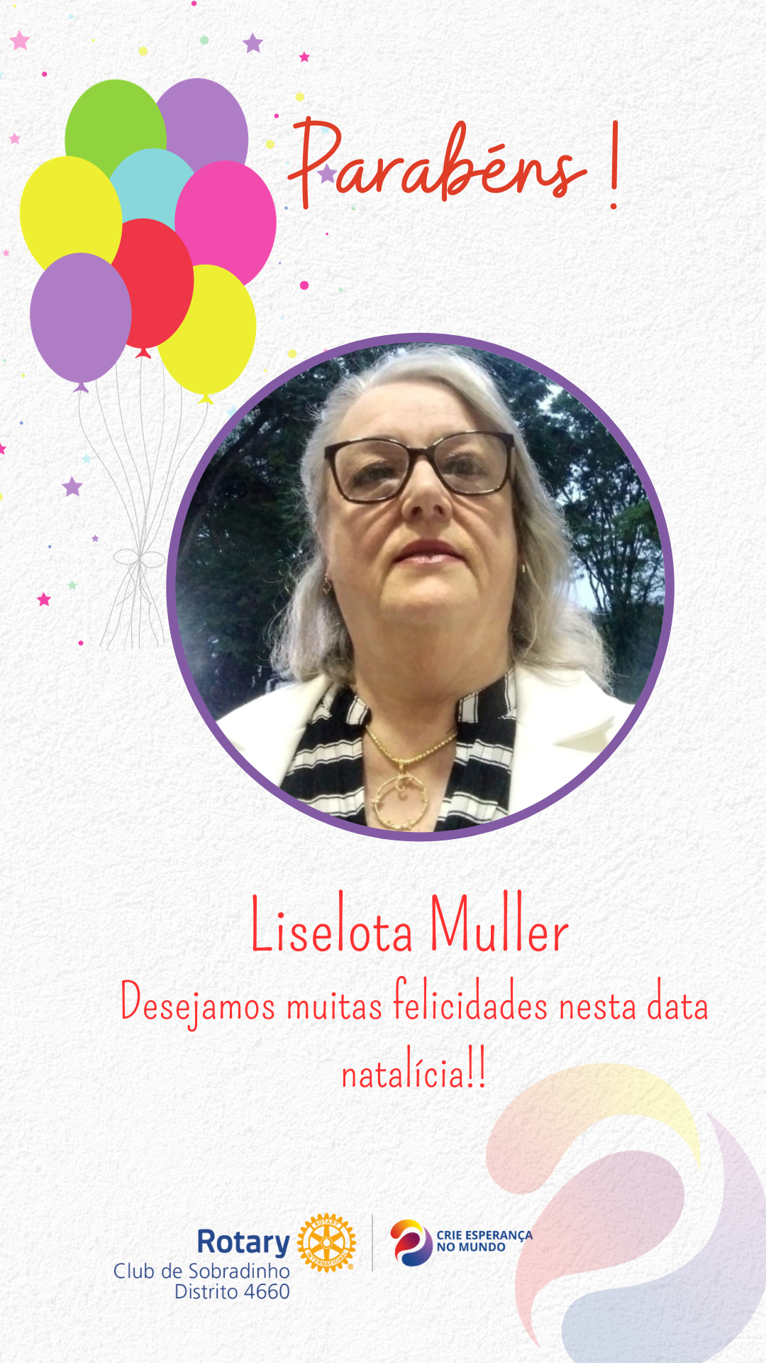Hoje nossa querida companheira Loti está de aniversário, lhe desejamos muitas felicidades!!!
