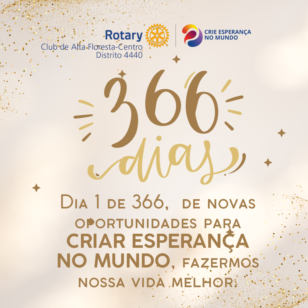 Embarcamos em 2024 com o coração cheio de esperança e um propósito: causar um impacto ainda maior neste último semestre do nosso ano rotário! 💙✨ Que cada projeto do Rotary Club de Alta Floresta-Centro, seja uma semente de positividade, crescimento e solidariedade. Juntos, escreveremos histórias que ecoarão por muito tempo. Vamos fazer de 2024 um capítulo memorável! 🌟