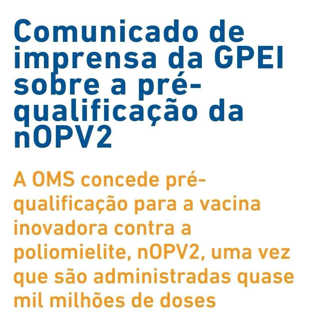 Nova vacina aprovada contra a poliomielite e outras