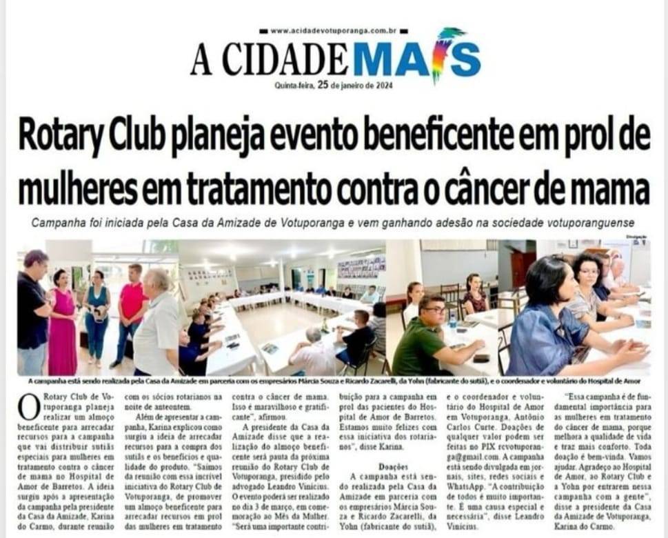 Campanha em prol do Hospital de Amor de Barretos