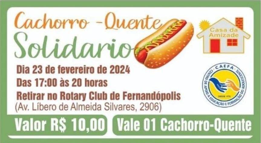 Rotary Club de Fernandópolis apresenta o Cachorro-Quente solidário