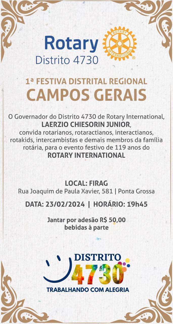 1ª FESTIVA DISTRITAL REGIONAL CAMPOS GERAIS
