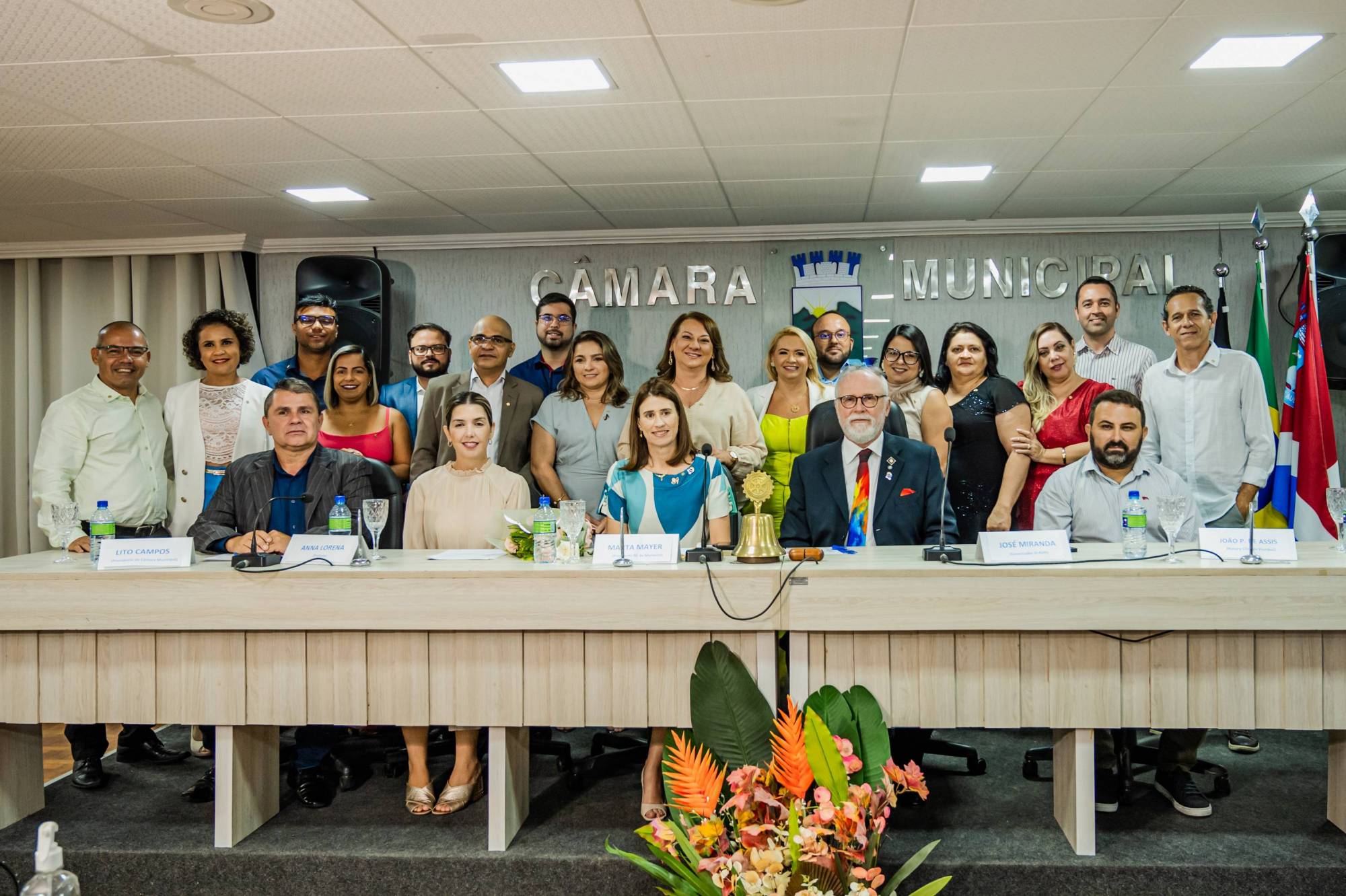 Membros na solenidade de Fundação do Rotary Club de Monteiro-Pb em 16/02/2024.