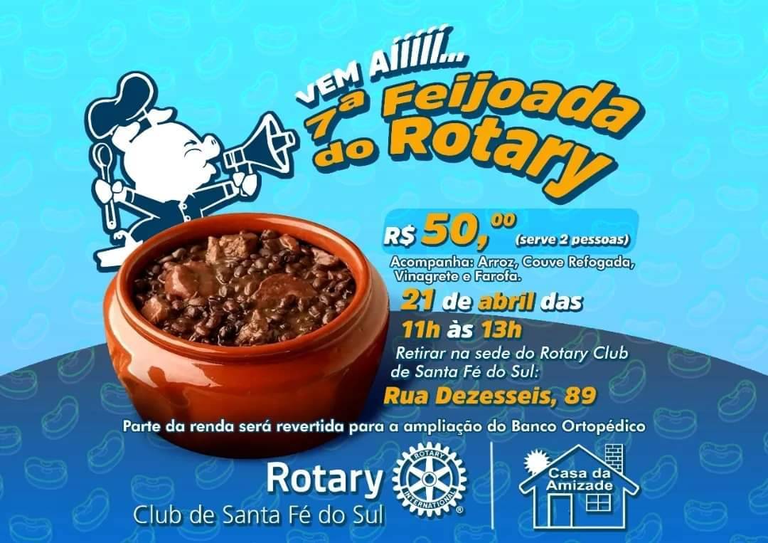 Vem aí: Feijoada do Rotary Club de Santa Fé do Sul