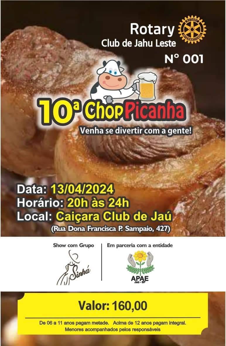 Esgotando convites 10ª Choppicanha Rotary Club de Jahu Leste 
