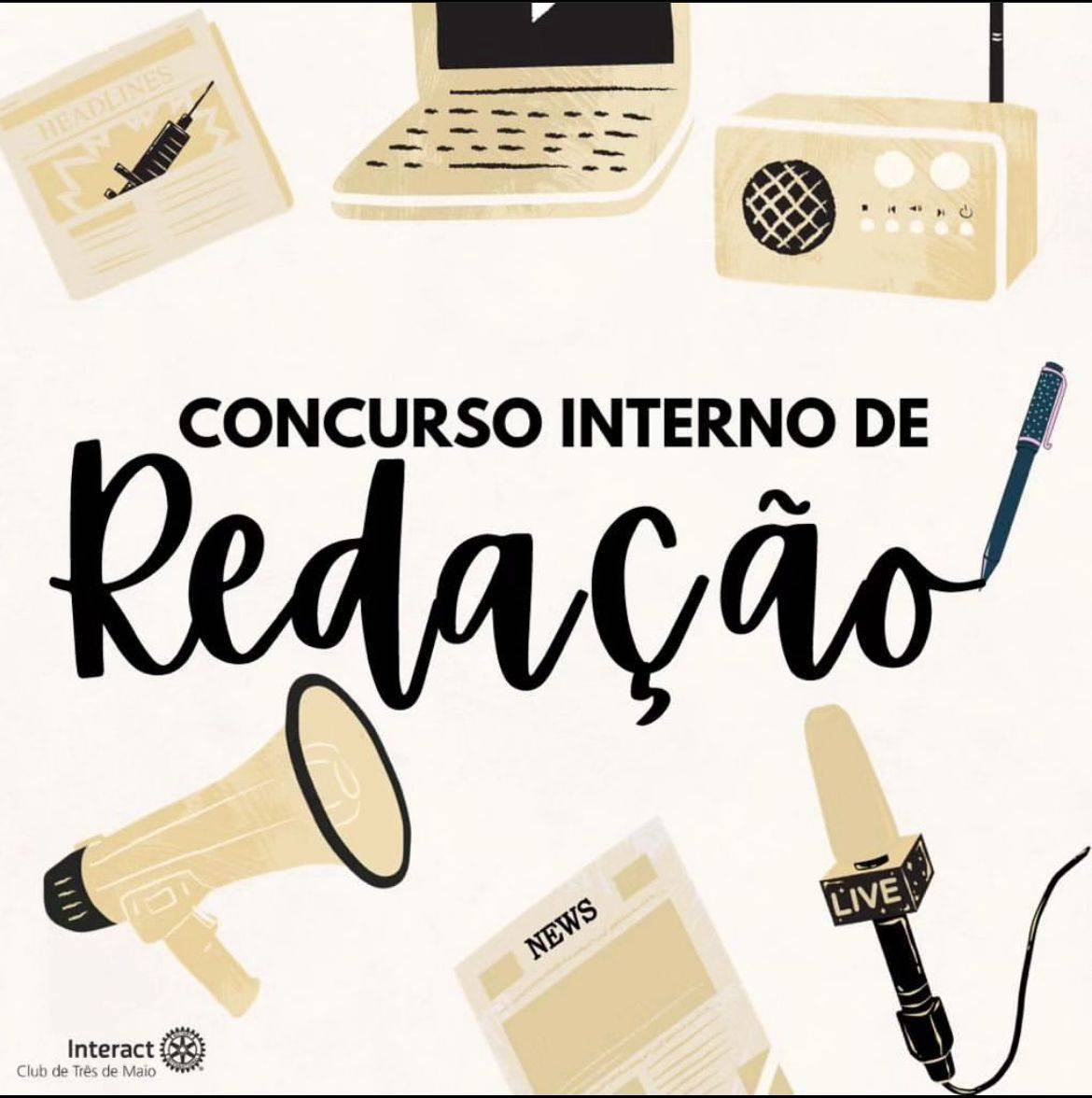   O Interact Club de Três de Maio organizou nos meses de novembro e dezembro o Concurso Interno de Redação, o qual teve 4 participantes e teve como tema " O estigma associado às doenças mentais na sociedade brasileira".  Obrigada pela participação companheiros 💙💛  #ictmcriandoesperança #interactbrasil #distrito4660   #paratodosverem a postagem possui um fundo com imagens ilustrativas em tons de bege. No centro a escrita "concurso interno de redação" em preto. No canto inferior esquerdo a logo do Interact Club de Três de Maio na cor preta.