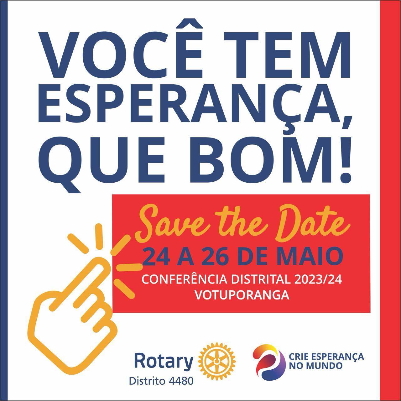 Save The Date Conferencia distrital em Votuporanga