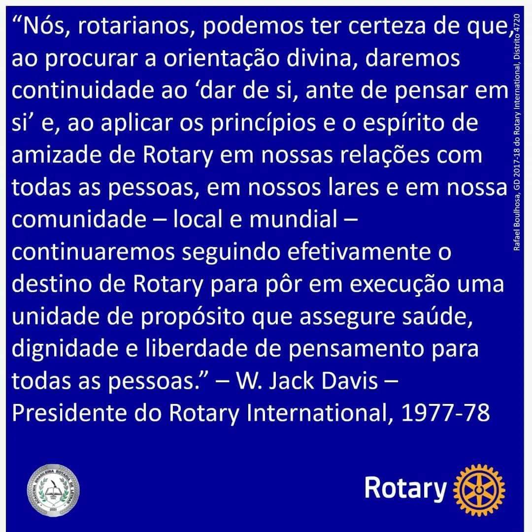 Frase de W. Jack Davis - Presidente RI 1977-78