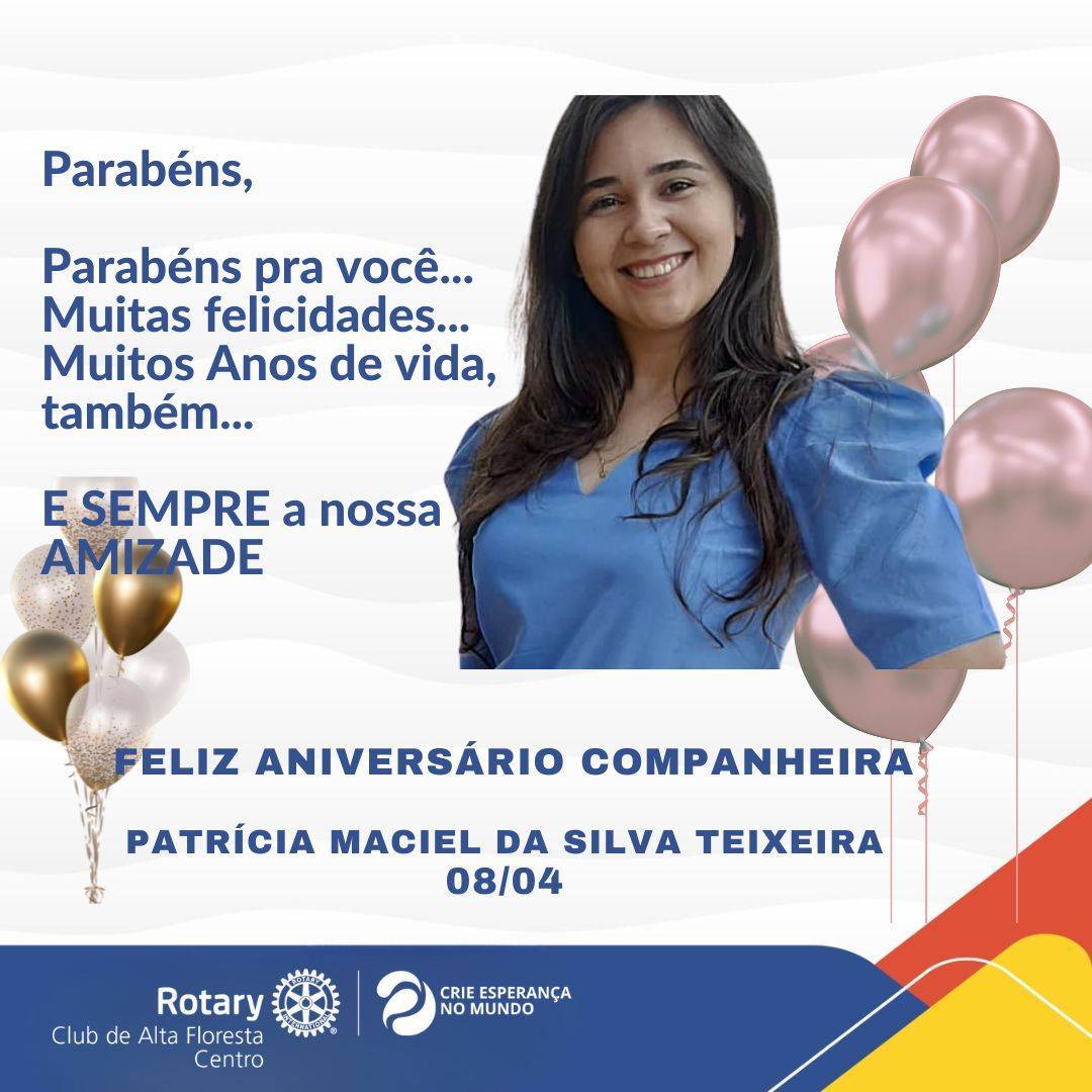 O Feliz dia hoje e da nossa companheira @patriciamaciel_paty . Que esse dia seja sempre especial. Desejamos a vc companheira um feliz aniversário e tudo de bom.