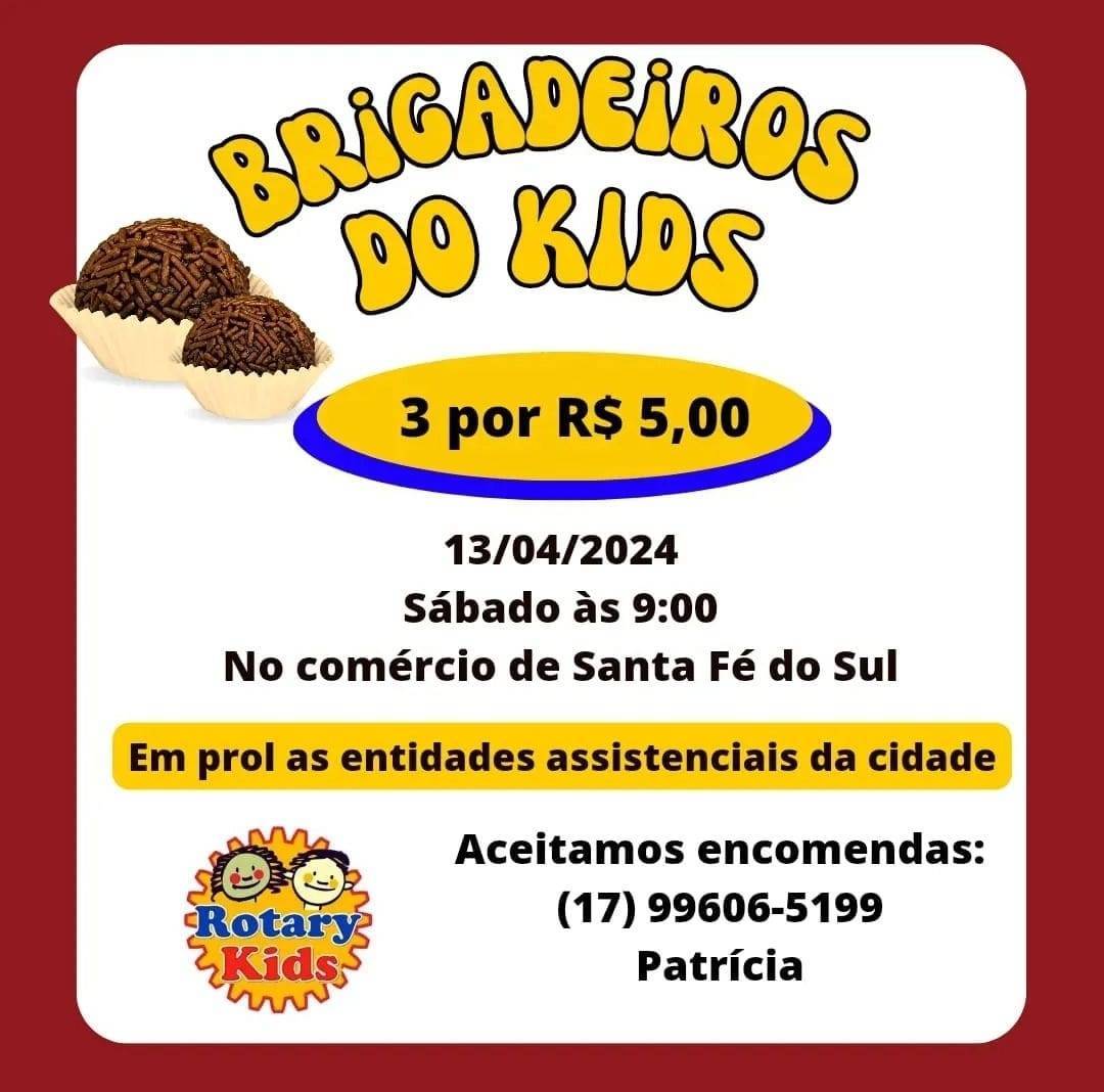  Rotary Kids de Santa Fé do Sul prepara brigadeiros. Renda obtida será revertida em produtos de higiene aos lares de idosos da cidade
