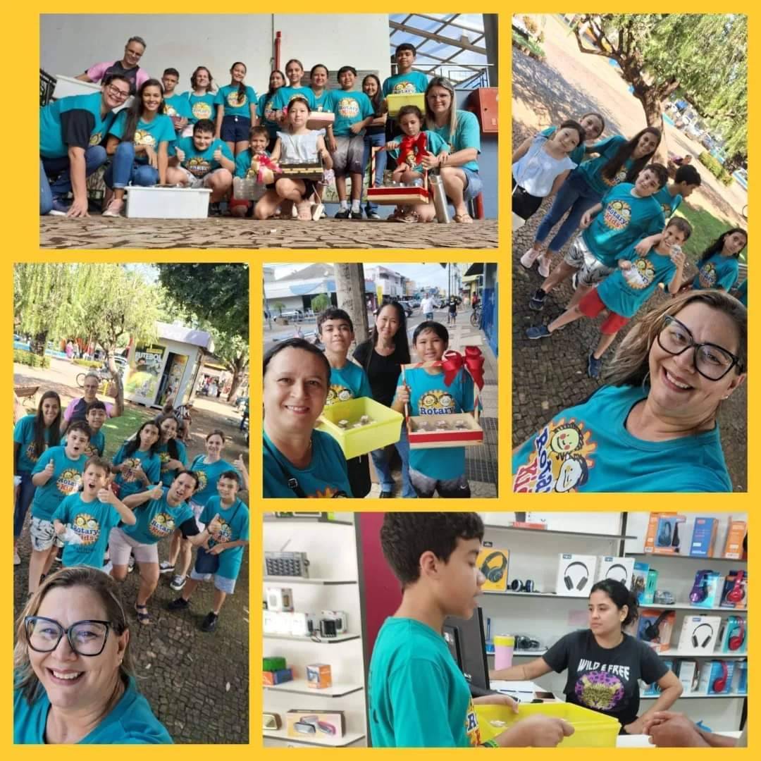 Rotary Kids de Santa Fé do Sul realizam venda dos brigadeiros no comércio central da cidade