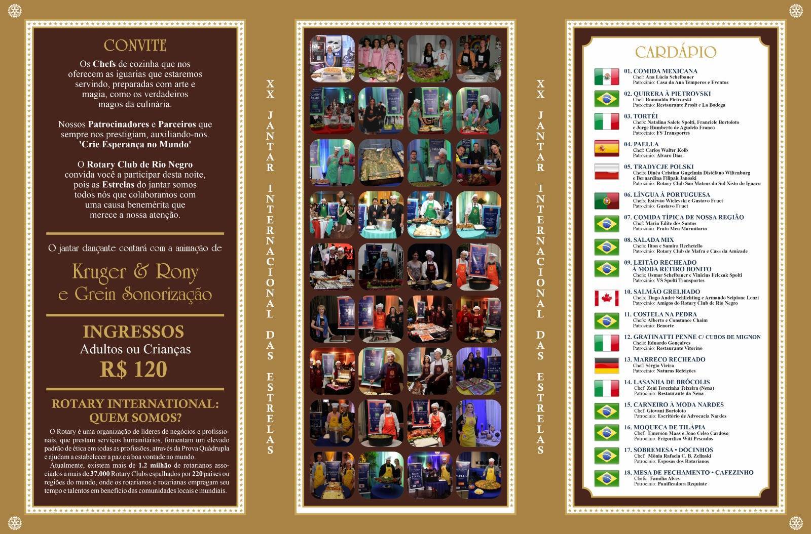 FOLDER DE APRESENTAÇÃO DO JANTAR