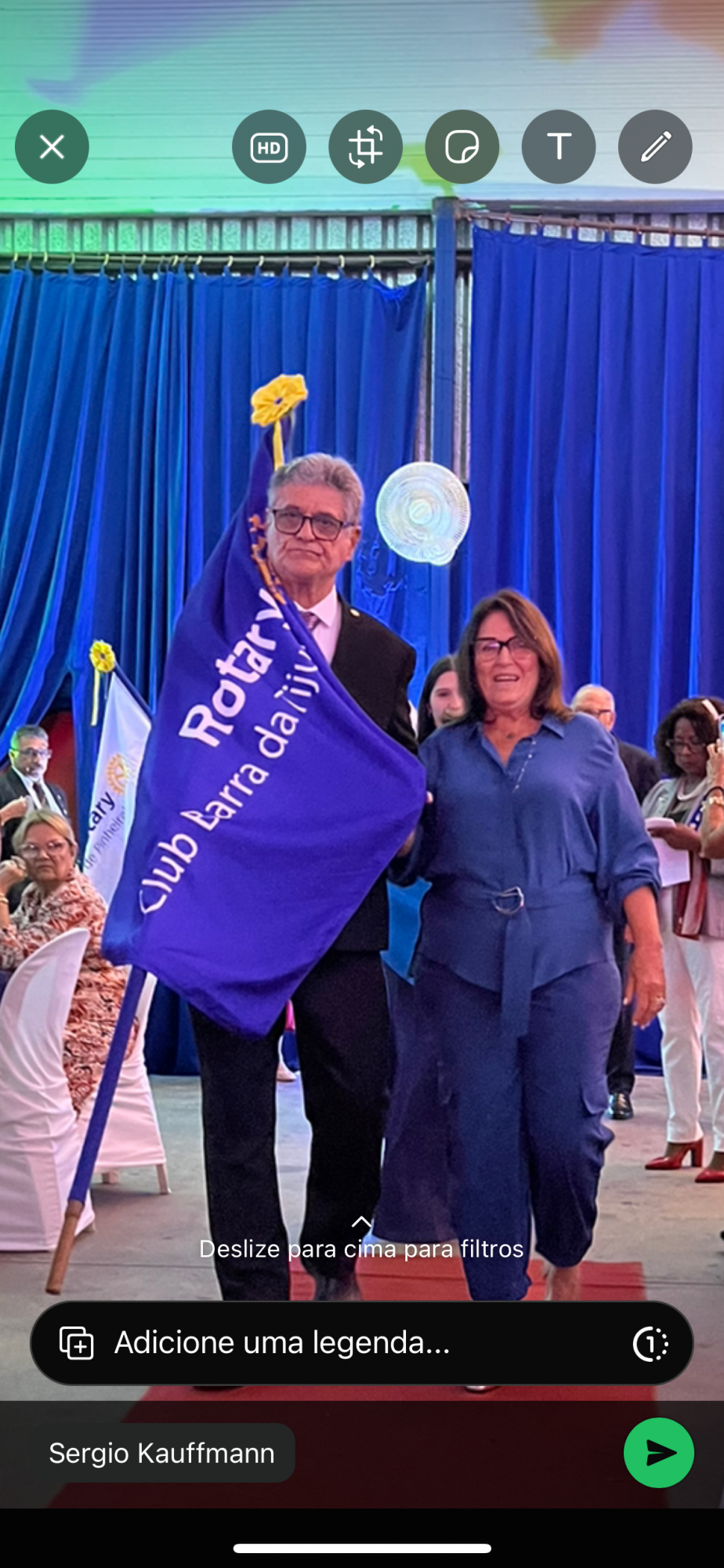 Entrada do nosso Presidente Sérgio Luiz e sua esposa Avanir!