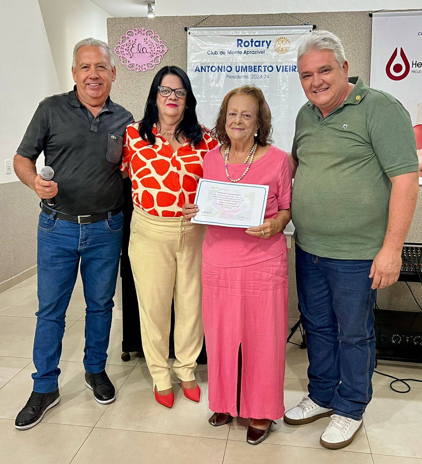 Noite de Homenagens no Rotary Club de Monte Aprazível