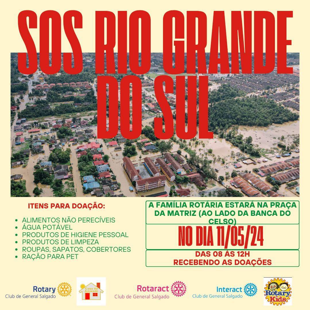 Rotary Club de General Salgados Promove Campanha na Praça da Matriz para Rio Grande do Sul