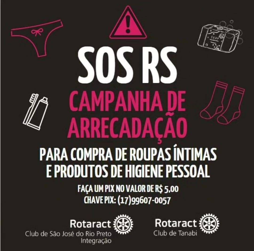 Rotaract Clubs de Tanabi e de São José do Rio Preto Lançam Campanha de Arrecadação para o Rio Grande do Sul