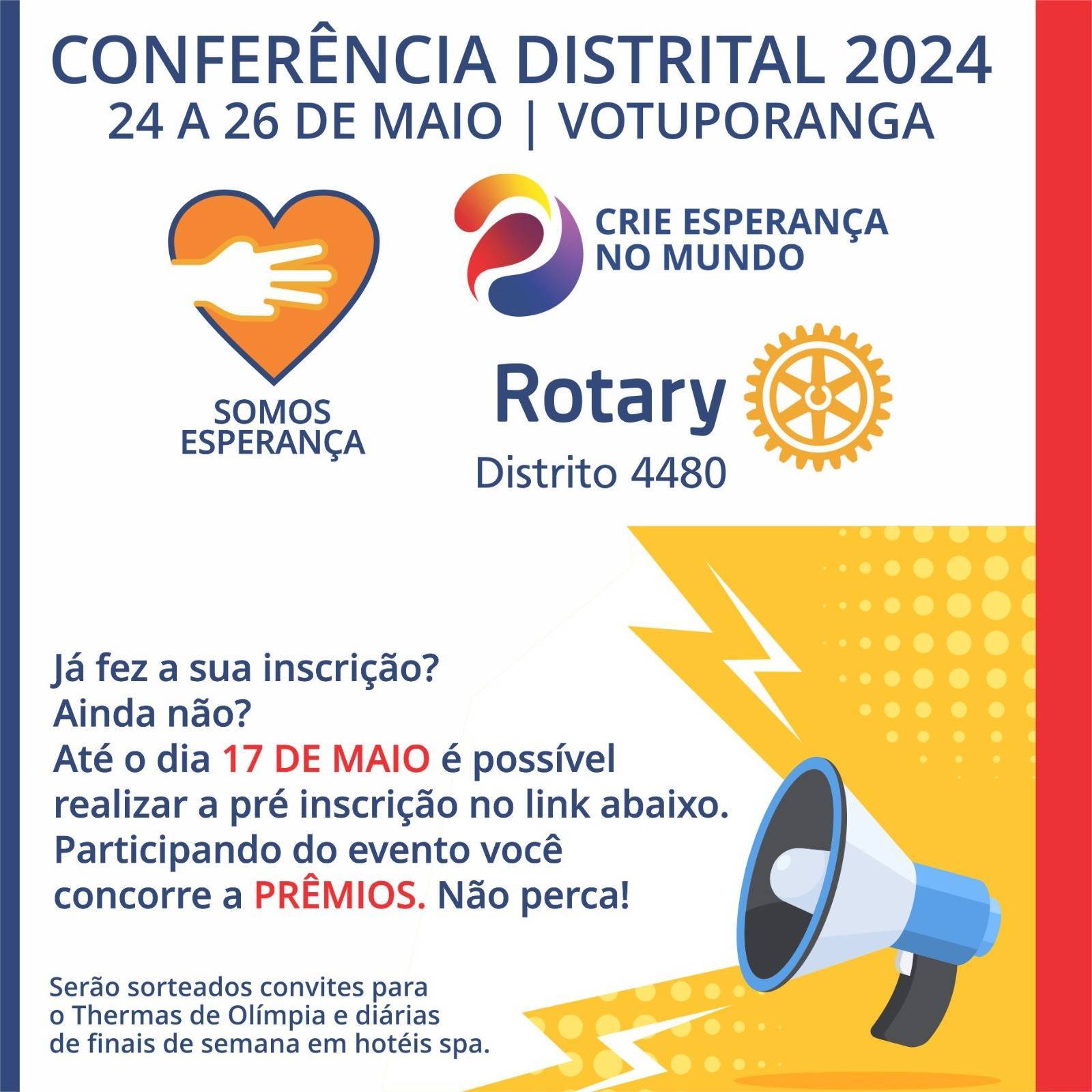 Inscrições para Conferência Distrital 2024