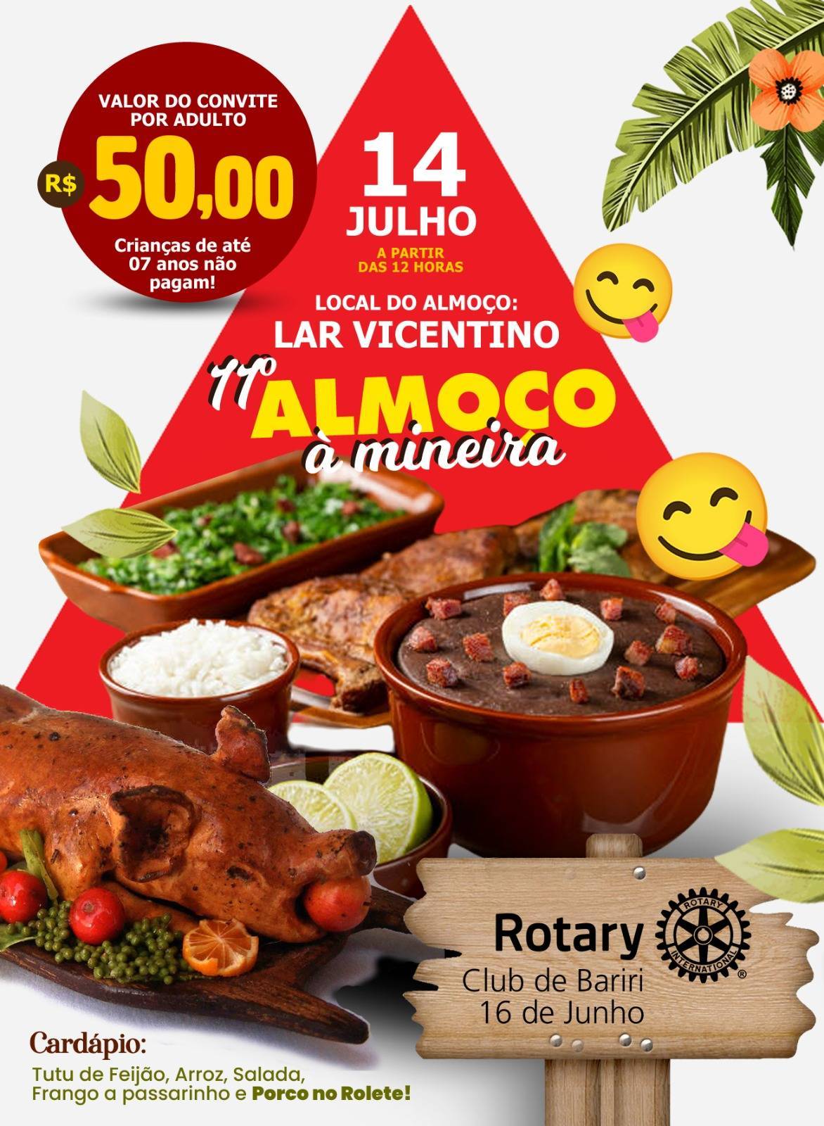 Almoço à Mineira do Rotary Club de Bariri - 16 de Junho