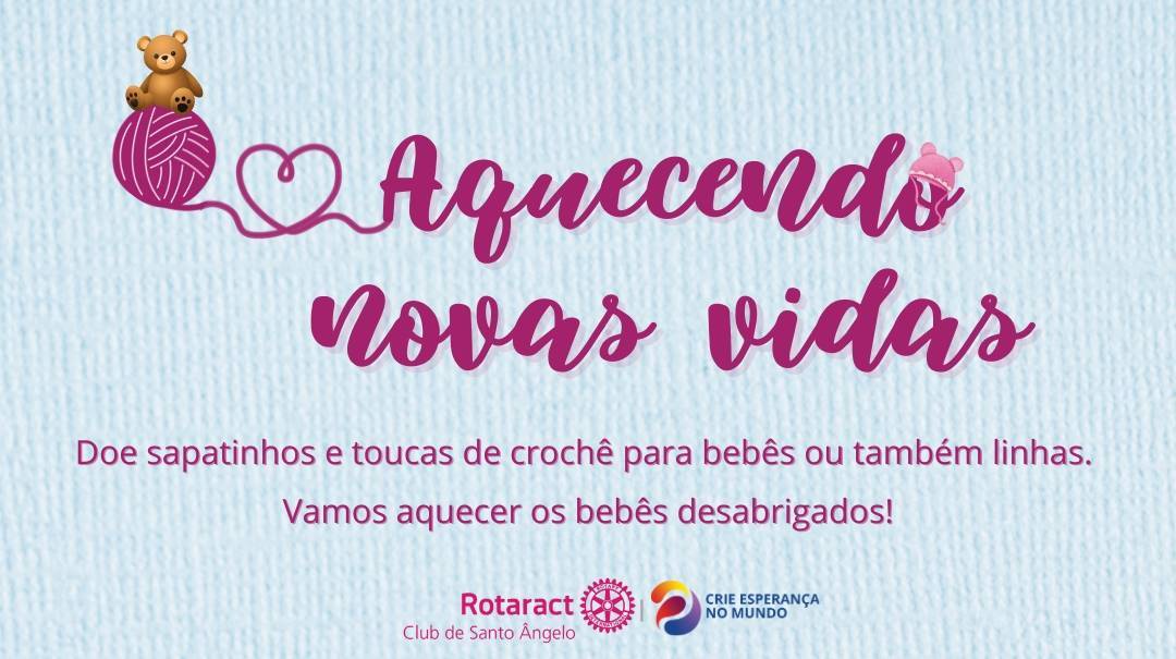 Ação em parceria com o Clube de Mães Amor e Carinho do Bairro Haller, destinará sapatinhos e touquinhas para bebês desabrigados pela enchente.