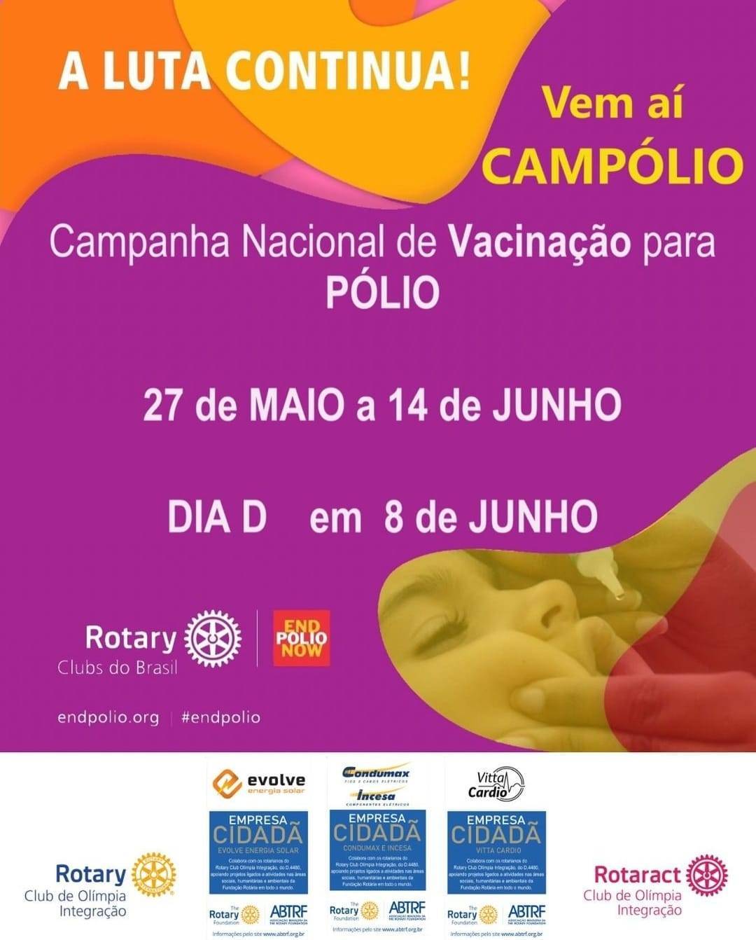 Família Rotária de Olímpia Alerta Sobre a Importância da Vacinação