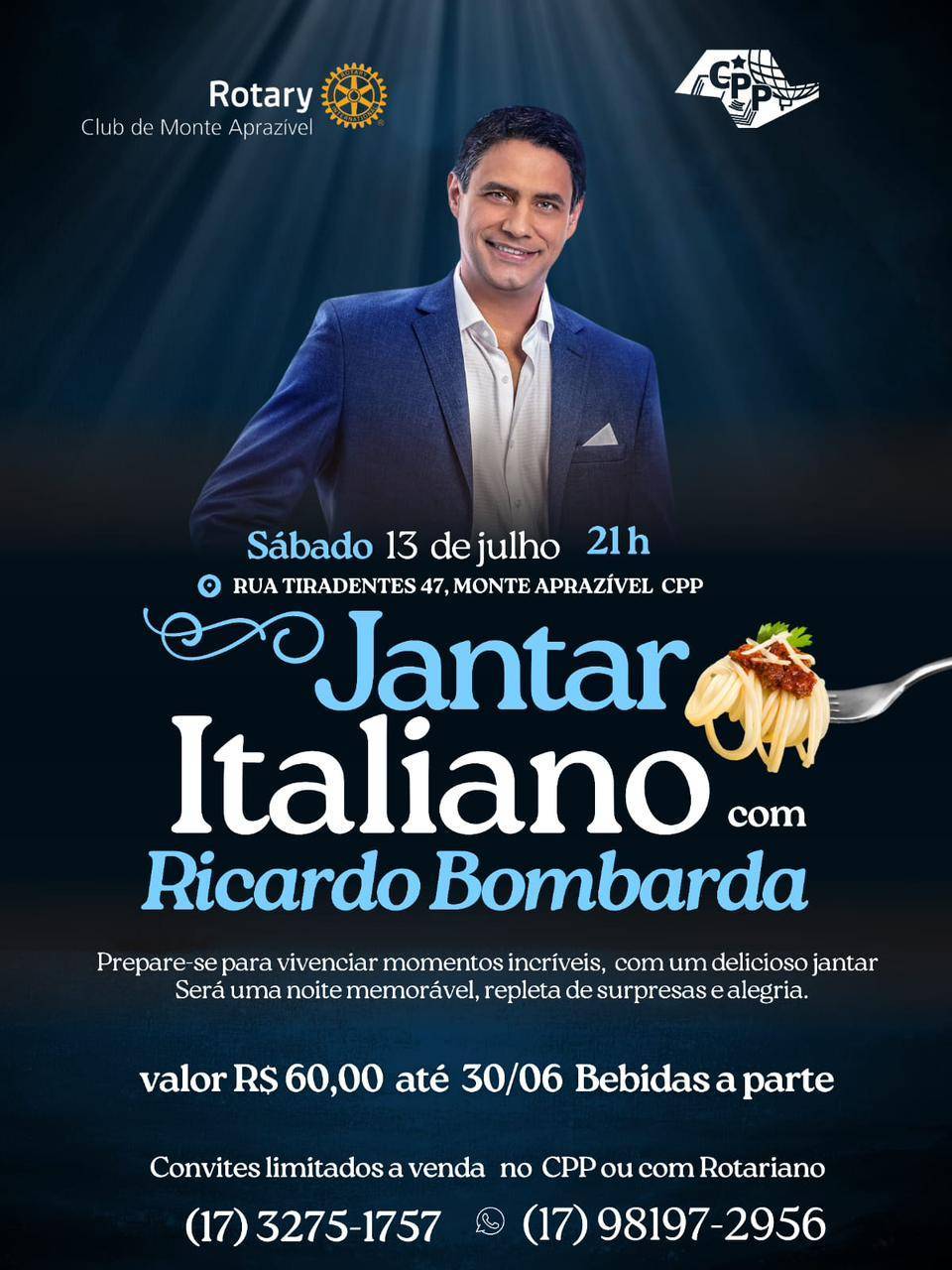 Rotary Club de Monte Aprazível e CPP Realizam Jantar Italiano
