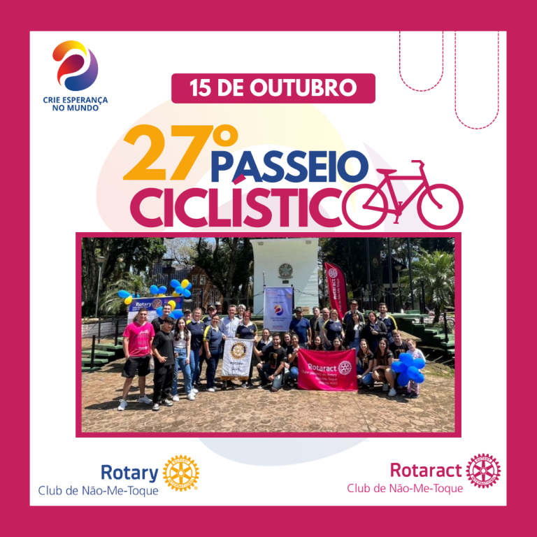 No último domingo (15/10) aconteceu a 27° edição do Passeio Ciclístico do Rotary Club de Não-Me-Toque.  Contando com a presença da família rotária, os quais entusiasmados interagiam e auxiliavam na organização do evento.💗  Na oportunidade, foram sorteadas 2 bicicletas aos participantes do passeio, sendo uma patrocinada pela empresa Bike Mania, e outra pela loja Quero-Quero. 🚲💪🏼  Nosso afeto à todos que estiveram presentes no evento.🤝🏼