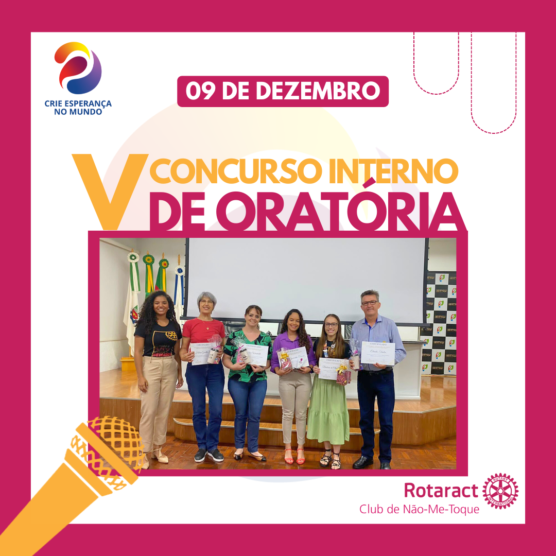 No sábado (09/12), aconteceu nosso 5° Concurso Interno de Oratória, com o tema "Construa o futuro com ação e visão (lema rotário 1996/1997). O papel do Rotary na preservação e manutenção dos ecossistemas e comunidades." ⚙️🌎  As companheiras Eduarda e Bárbara se desafiaram e fizeram uma linda apresentação. A companheira Eduarda representará o clube no Concurso Distrital de Oratória. Parabenizamos ambas as companheiras e agradecemos pela participação tão especial! 💖🚀  Os jurados do Concurso foram, Helaine Gnoatto Zart, Cláudio Trentin e Sílvia Wasmuth, agradecemos pela disponibilidade e pelos conhecimentos e considerações fornecidas ao clube. 🙏🏼🤗 Ainda, deixamos nosso carinho e agradecimento a Câmara de Vereadores de Não-Me-Toque, por nos ceder o espaço (@camaranmt ). 🫶🏼
