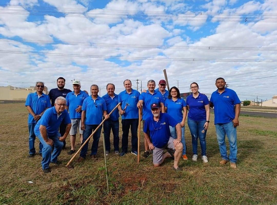 Rotary Club de Auriflama Realiza Ação de Plantio de 17 Mudas de Árvores