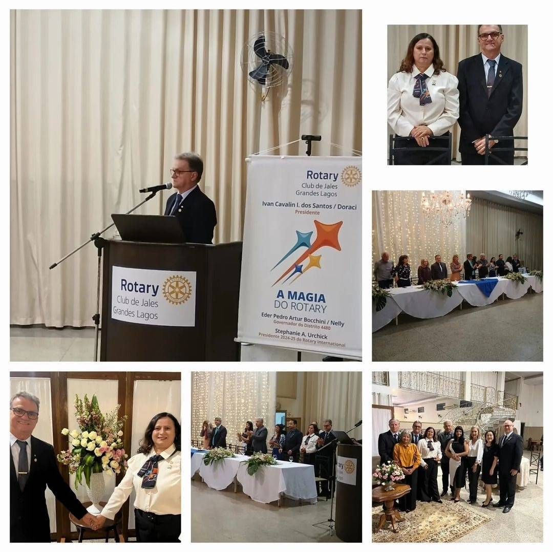 Rotary Club de Santa Fé do Sul Prestigiando a Transmissão de Posse do Rotary Club de Jales Grandes Lagos