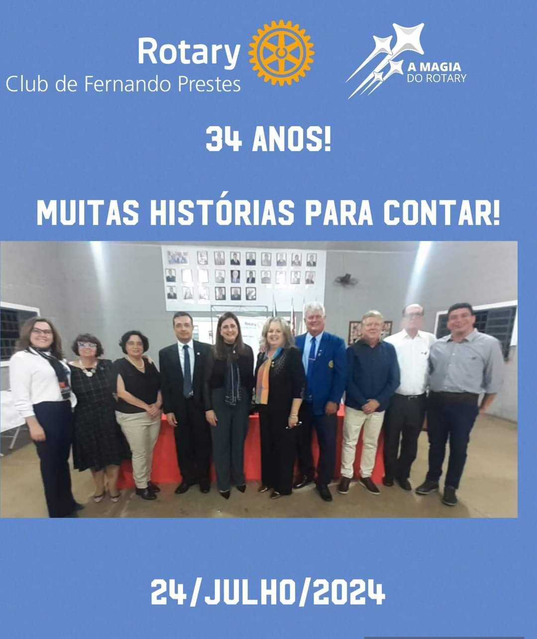 Rotary Club de Fernando Prestes Completa 34 Anos