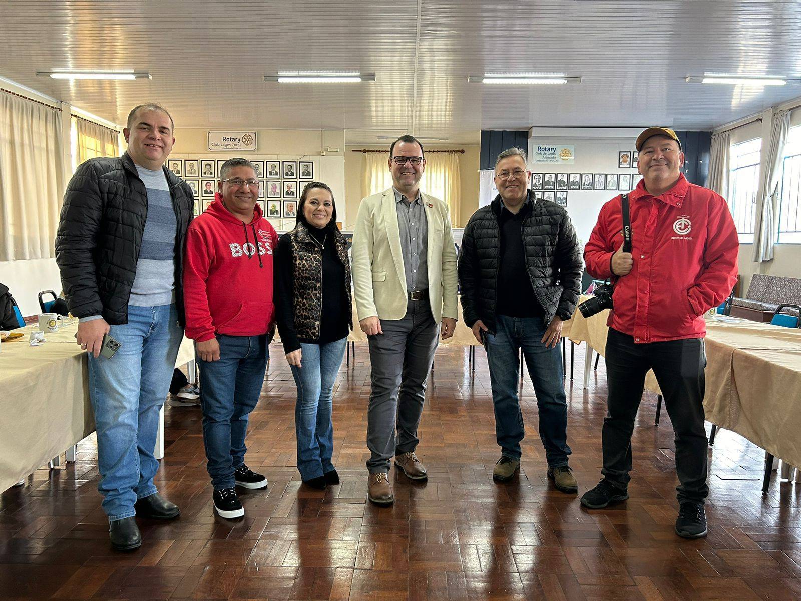 Presidente Mauricio e representantes da Imprensa de Lages no lançamento da Corrida Contra a Pólio