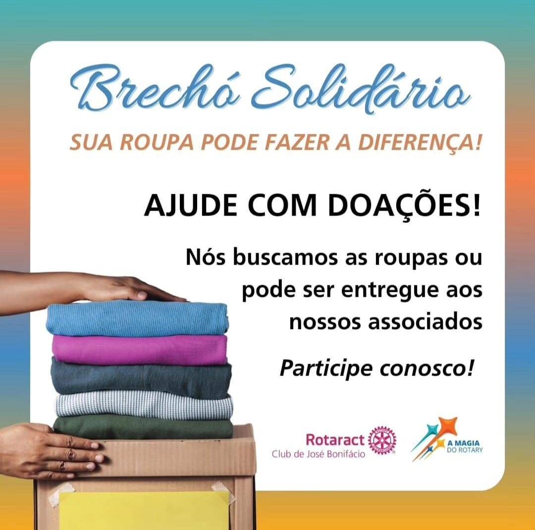Rotaract Club de José Bonifácio Arrecada Roupas Para Brechó Solidário