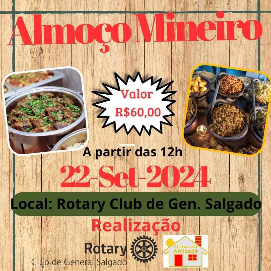 Rotary Club de General Salgado Realiza em 22 de Setembro Almoço Mineiro