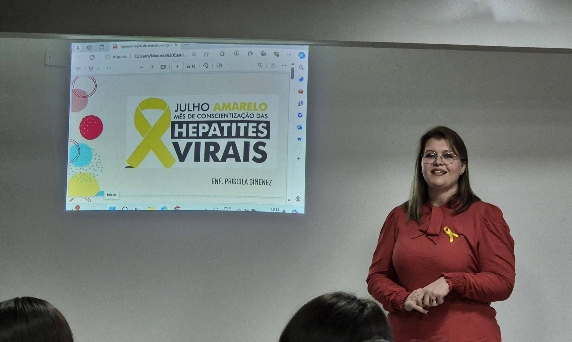 Palestra sobre  Julho Amarelo: mês de conscientização e prevenção das Hepatites Virais