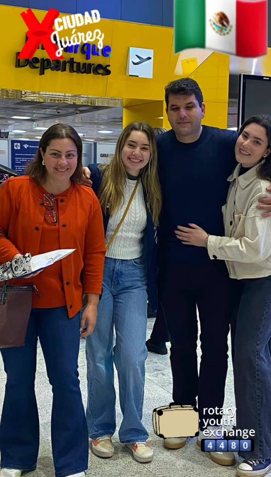 Rotary Club de Barretos Embarca a Intercambista Júlia, Para México