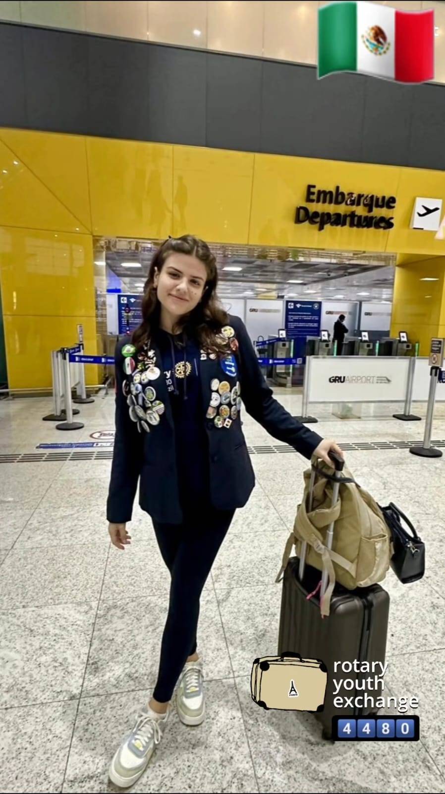 Intercambista Ana Giulia Embarca Para o México