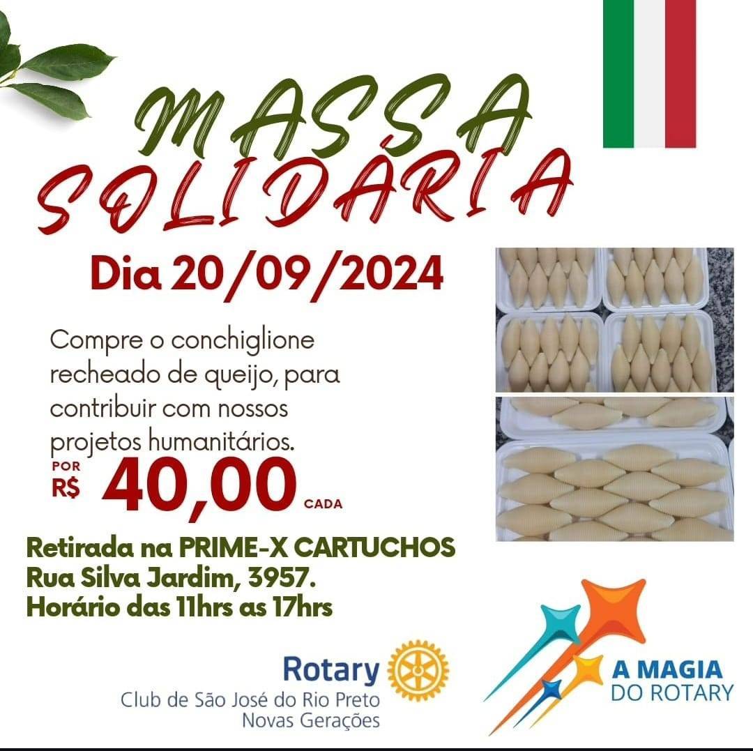 Rotary Club de São José do Rio Preto - Nova Gerações Realiza Campanha da Massa Solidária
