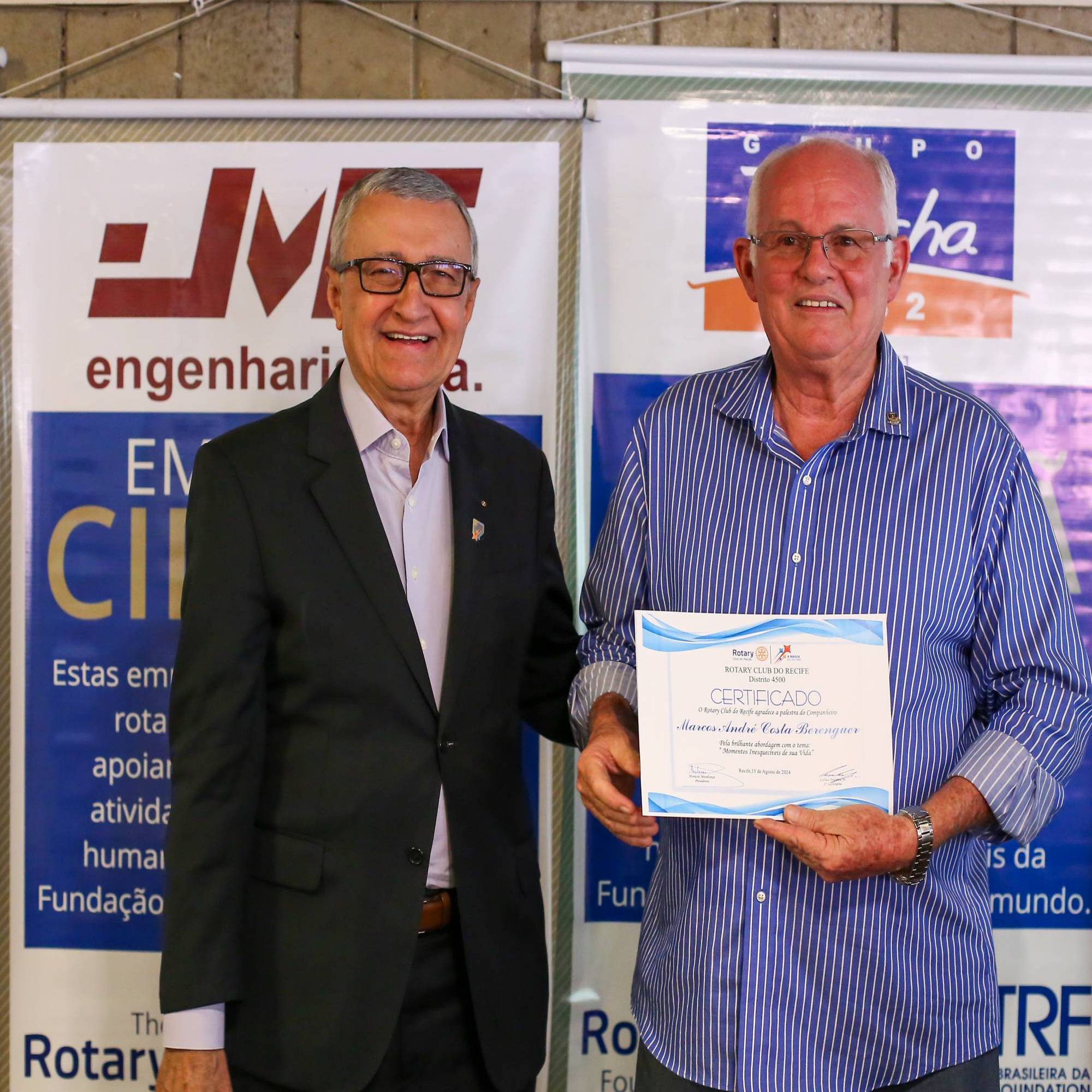 Palestra “Momentos Inesquecíveis de sua vida ” – com o companheiro Marcos Berenguer.  